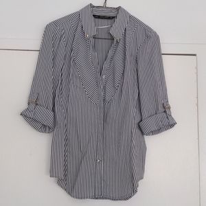 Zara striped button down shirt